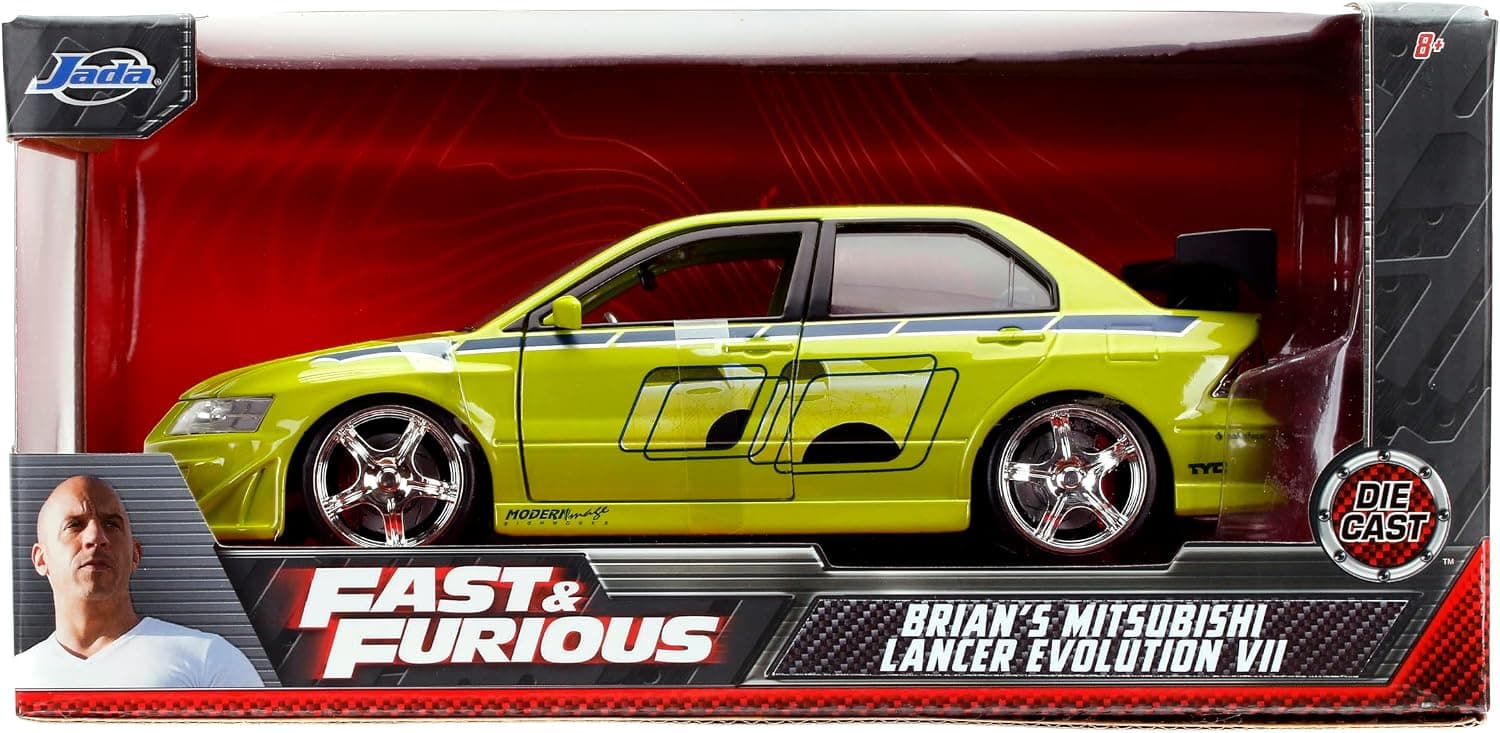 ماشین مدل فلزی Jada متعلق به Brian، Mitsubishi Lancer Evolution VII، فیلم The Fast and the Furious، مقیاس 1/24 ماشین مدل فلزی Jada متعلق به Brian، Mitsubishi Lancer Evolution VII، فیلم The Fast and the Furious، مقیاس 1/24