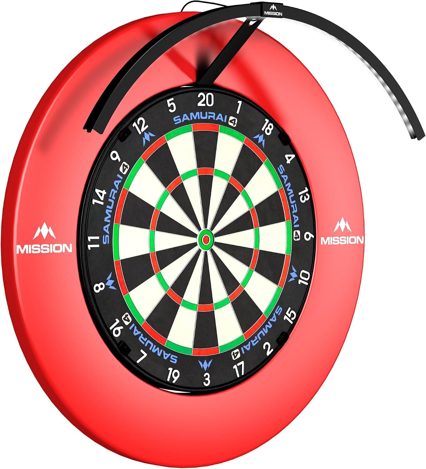سیستم نورپردازی صفحه دارت Mission Darts مدل Torus 120° با LED سفید روشن، قابل حمل و USB C سیستم نورپردازی صفحه دارت Mission Darts مدل Torus 120° با LED سفید روشن، قابل حمل و USB C