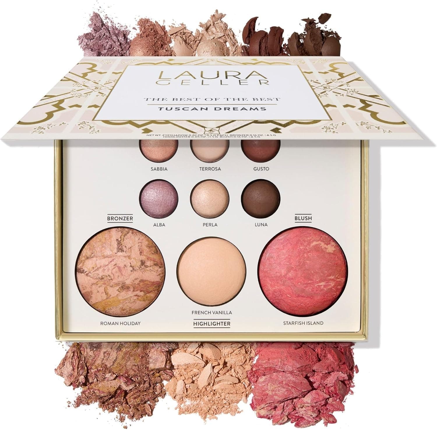 پالت آرایشی Laura Geller New York Baked Palette Tuscan Dreams سایز کامل پالت آرایشی Laura Geller New York Baked Palette Tuscan Dreams سایز کامل