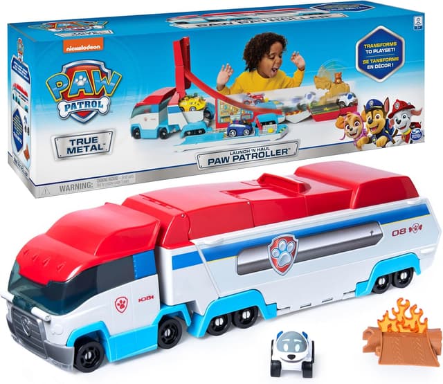 مجموعه پیست بازی کودکان Paw Patrol تبدیلشونده 2-in-1 برای خودروهای فلزی True Metal مدل PAW Patroller مجموعه پیست بازی کودکان Paw Patrol تبدیلشونده 2-in-1 برای خودروهای فلزی True Metal مدل PAW Patroller