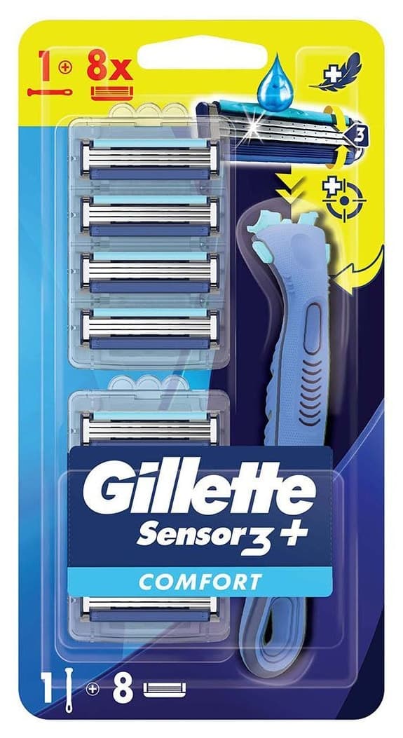 خودتراش Gillette Sensor3+ Comfort با 8 تیغ یدک خودتراش Gillette Sensor3+ Comfort با 8 تیغ یدک