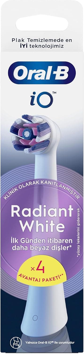 سری یدکی مسواک Oral-B iO Radiant White سفید 4 عدد سری یدکی مسواک Oral-B iO Radiant White سفید 4 عدد