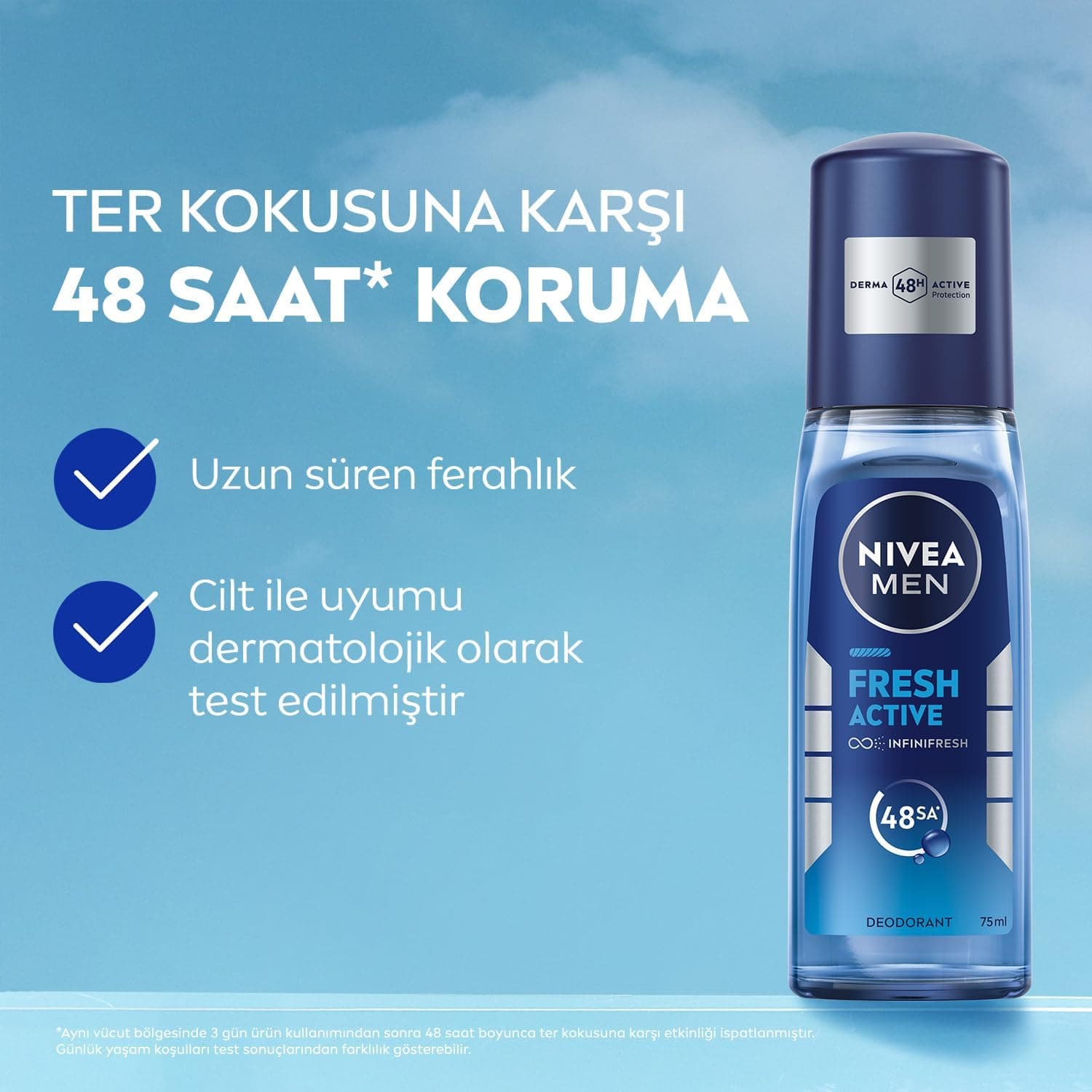 دئودورانت اسپری پمپی مردانه NIVEA Fresh Active، محافظت 48 ساعته در برابر تعریق و بوی عرق، بدون آلومینیوم 75ml دئودورانت اسپری پمپی مردانه NIVEA Fresh Active، محافظت 48 ساعته در برابر تعریق و بوی عرق، بدون آلومینیوم 75ml