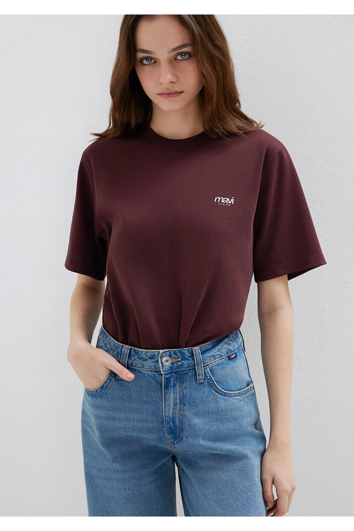 تیشرت زنانه Mavi Jeans بوردو طرحدار فیت معمولی مدل 1613804-70223 تیشرت زنانه Mavi Jeans بوردو طرحدار فیت معمولی مدل 1613804-70223