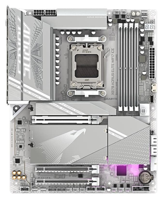 مادربرد Gigabyte ATX سوکت AM5 مدل X870 AORUS ELITE WIFI7 ICE مادربرد Gigabyte ATX سوکت AM5 مدل X870 AORUS ELITE WIFI7 ICE