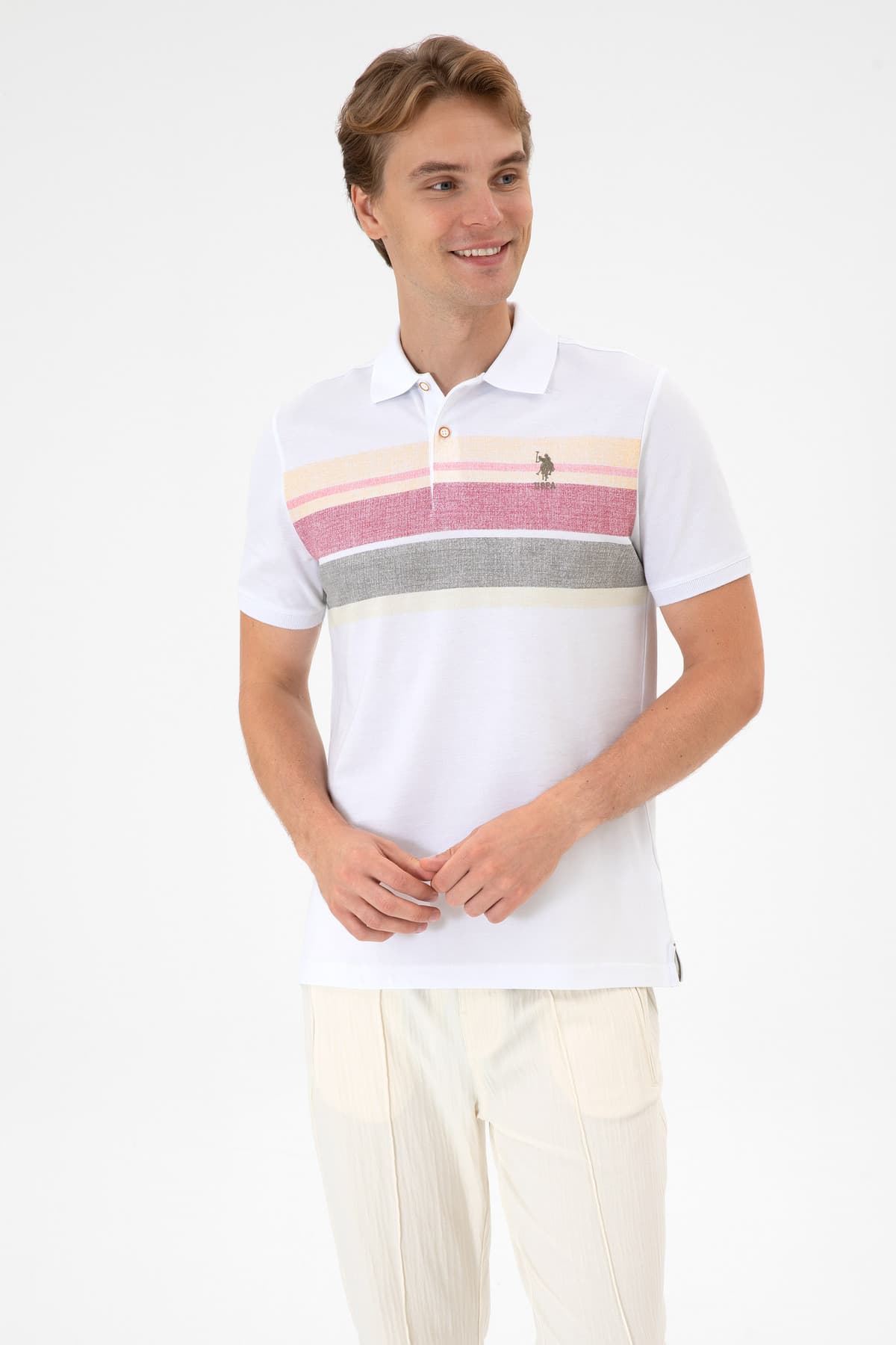 تیشرت مردانه U.S. Polo Assn. فیت رگولار یقه پولو قهوهای روشن مدل 50299824-VR052 تیشرت مردانه U.S. Polo Assn. فیت رگولار یقه پولو قهوهای روشن مدل 50299824-VR052