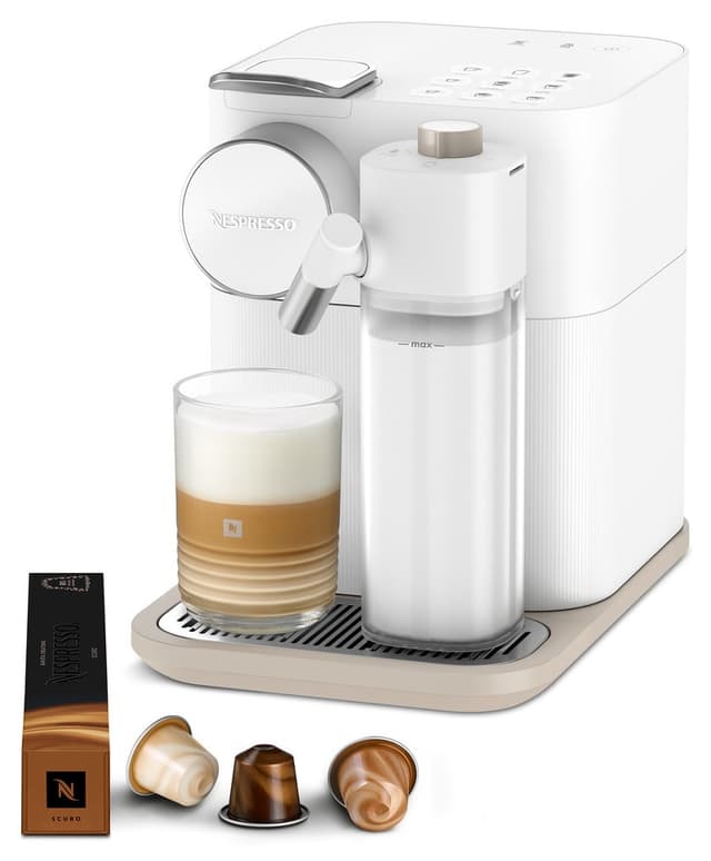 دستگاه قهوهساز Nespresso با سیستم تهیه شیر مدل F541 سفید دستگاه قهوهساز Nespresso با سیستم تهیه شیر مدل F541 سفید