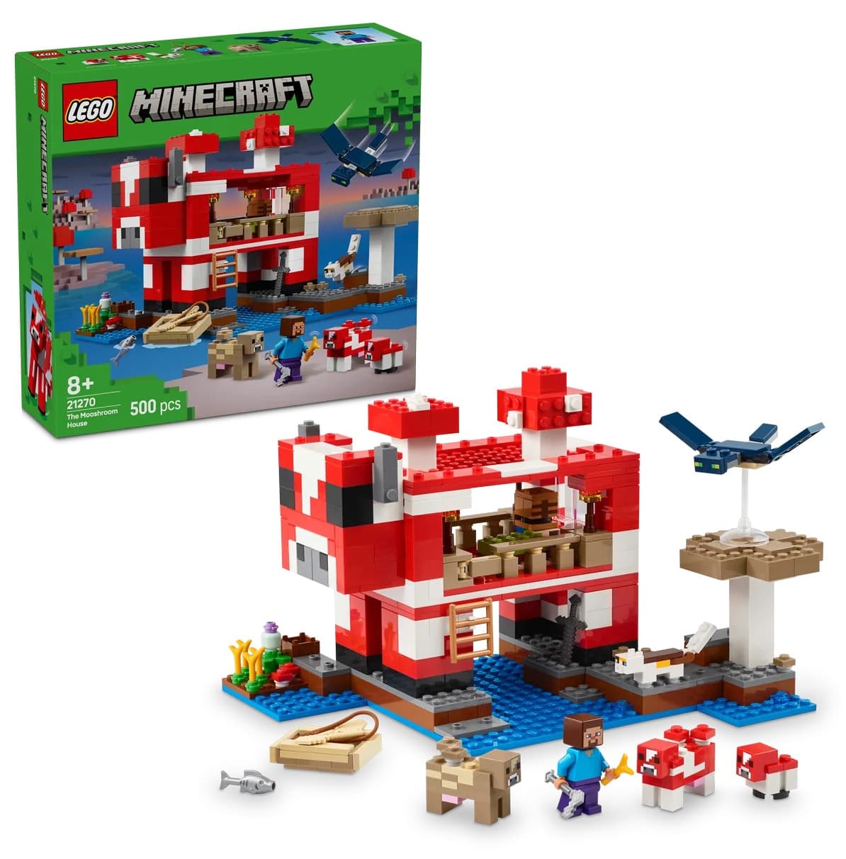 لگو Minecraft خانه Mooshroom مدل 21270 با 500 قطعه لگو Minecraft خانه Mooshroom مدل 21270 با 500 قطعه