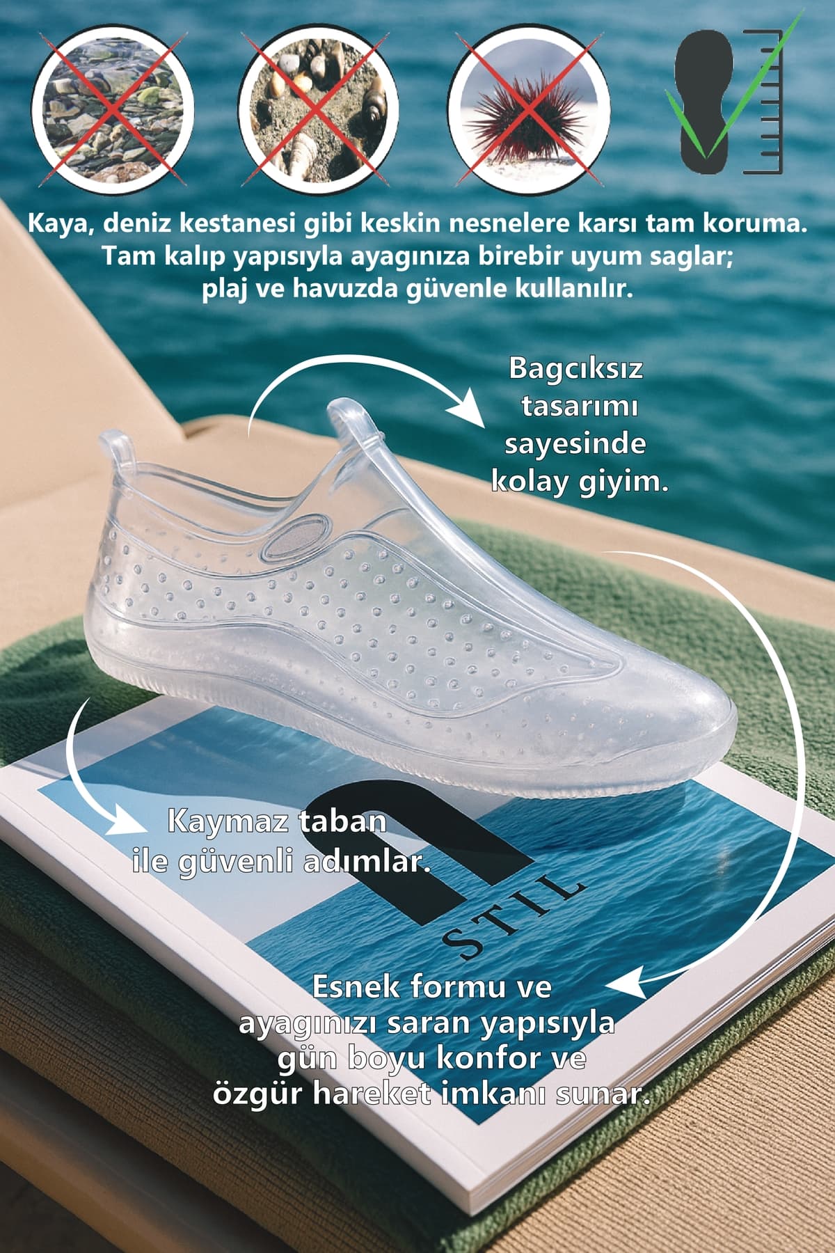 صندل دریایی یونیسکس İmerShoes شفاف ضد لغزش با زیره بادوام مدل 130 صندل دریایی یونیسکس İmerShoes شفاف ضد لغزش با زیره بادوام مدل 130