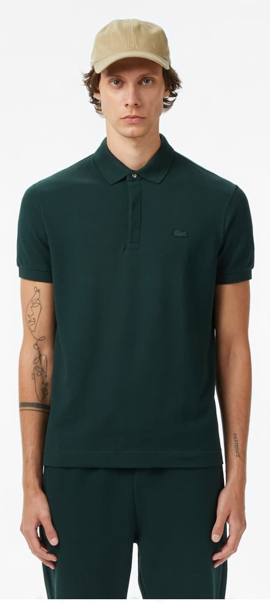 پولوشرت مردانه Lacoste فیت معمولی سبز تیره Paris پولوشرت مردانه Lacoste فیت معمولی سبز تیره Paris