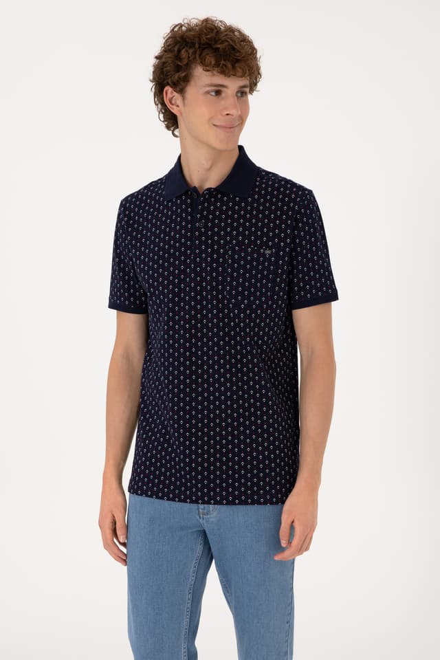 تیشرت مردانه U.S. Polo Assn. فیت معمولی یقه پولو سرمهای طرحدار مدل 50299637-VR033 تیشرت مردانه U.S. Polo Assn. فیت معمولی یقه پولو سرمهای طرحدار مدل 50299637-VR033