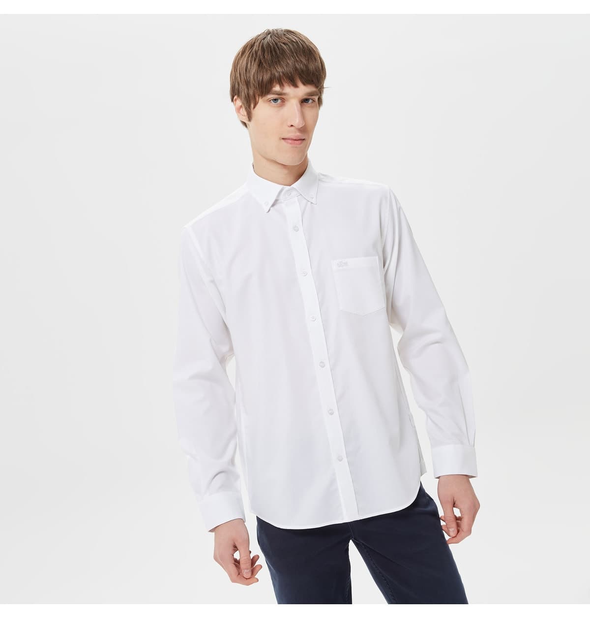پیراهن مردانه Lacoste فیت معمولی یقه دکمهدار سفید پیراهن مردانه Lacoste فیت معمولی یقه دکمهدار سفید