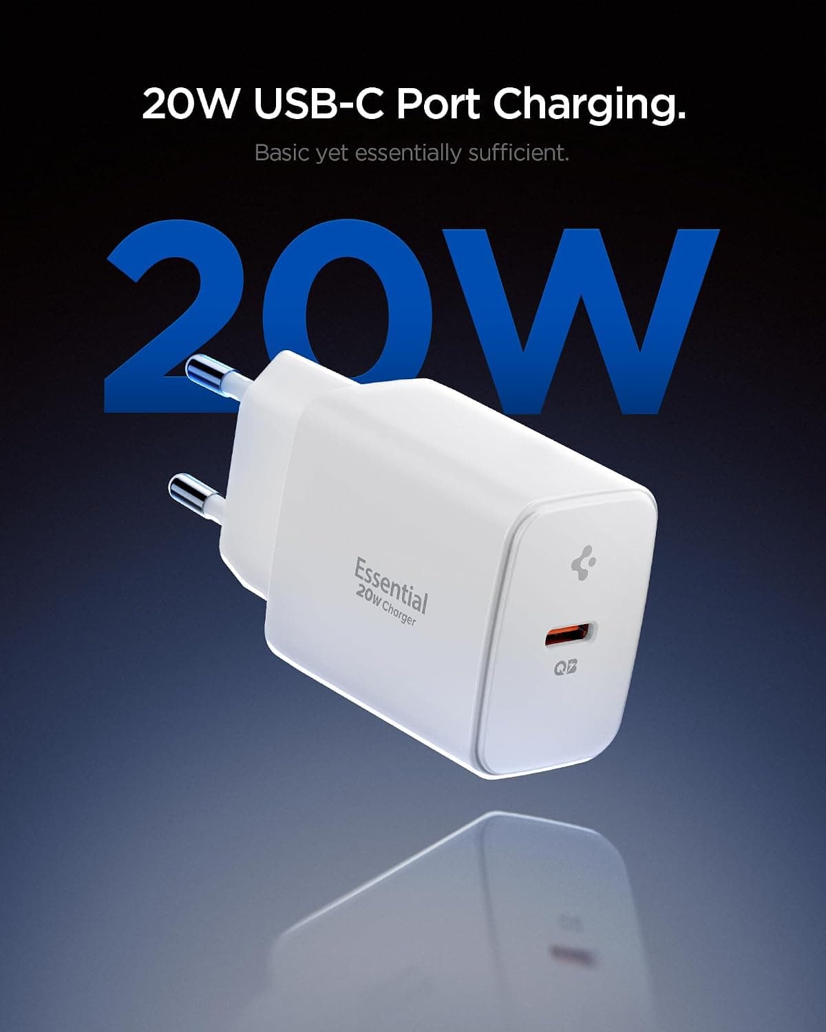 شارژر سریع Spigen 20W USB-C مینی GaN Pro سفید مدل EE201 شارژر سریع Spigen 20W USB-C مینی GaN Pro سفید مدل EE201