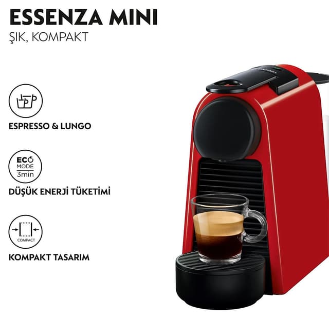 دستگاه اسپرسوساز Nespresso Essenza Mini قرمز مدل D30 دستگاه اسپرسوساز Nespresso Essenza Mini قرمز مدل D30