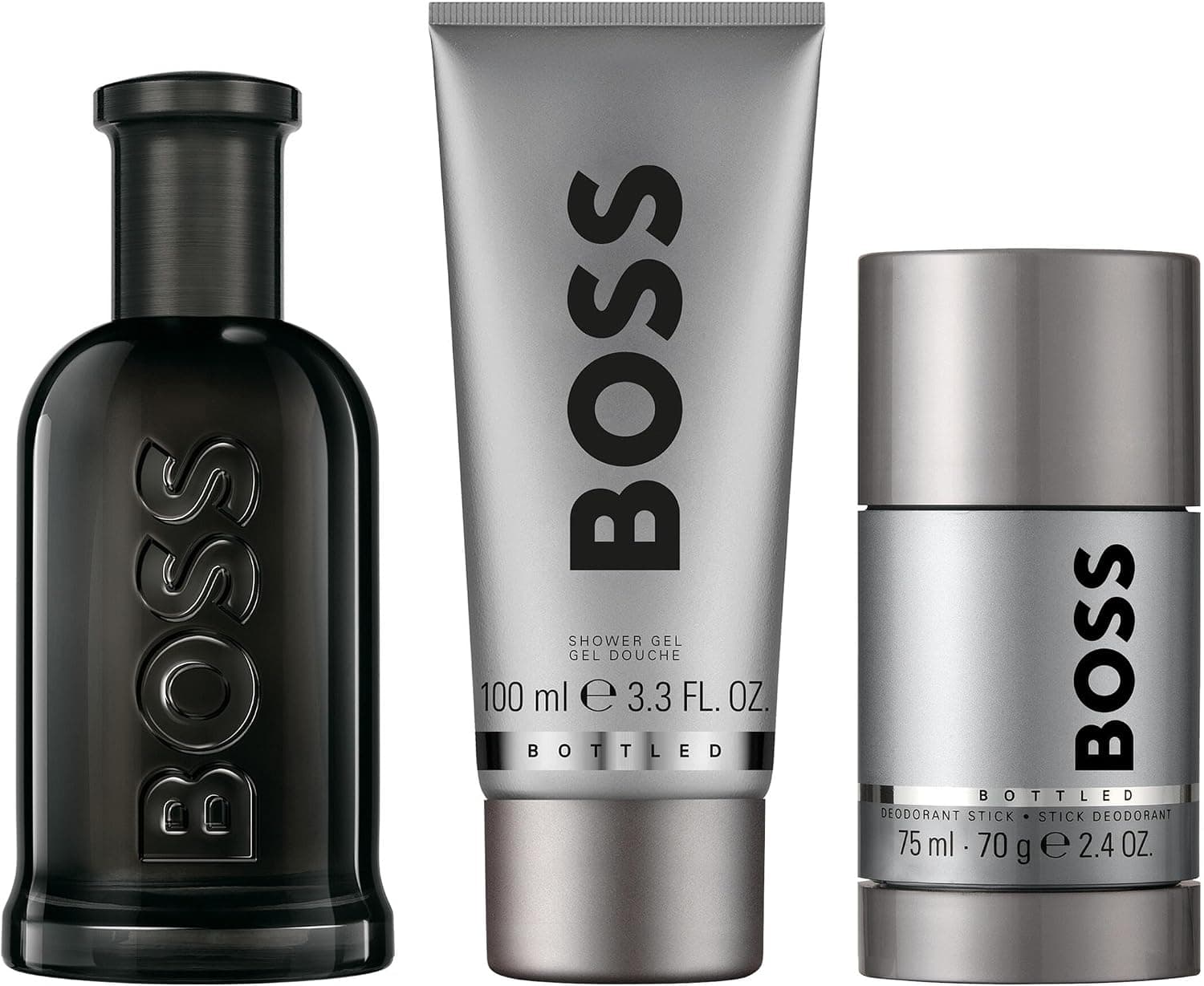 ست عطر مردانه Hugo Boss No:6 Bottled 100ml، ژل شستشو 100ml و دئودورانت استیک ست عطر مردانه Hugo Boss No:6 Bottled 100ml، ژل شستشو 100ml و دئودورانت استیک