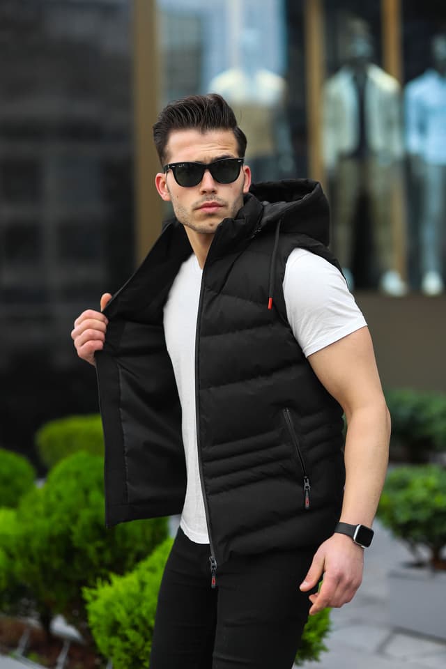 جلیقه مردانه Boymen ضدآب کلاهدار جداشدنی جلیقه مردانه Boymen ضدآب کلاهدار جداشدنی
