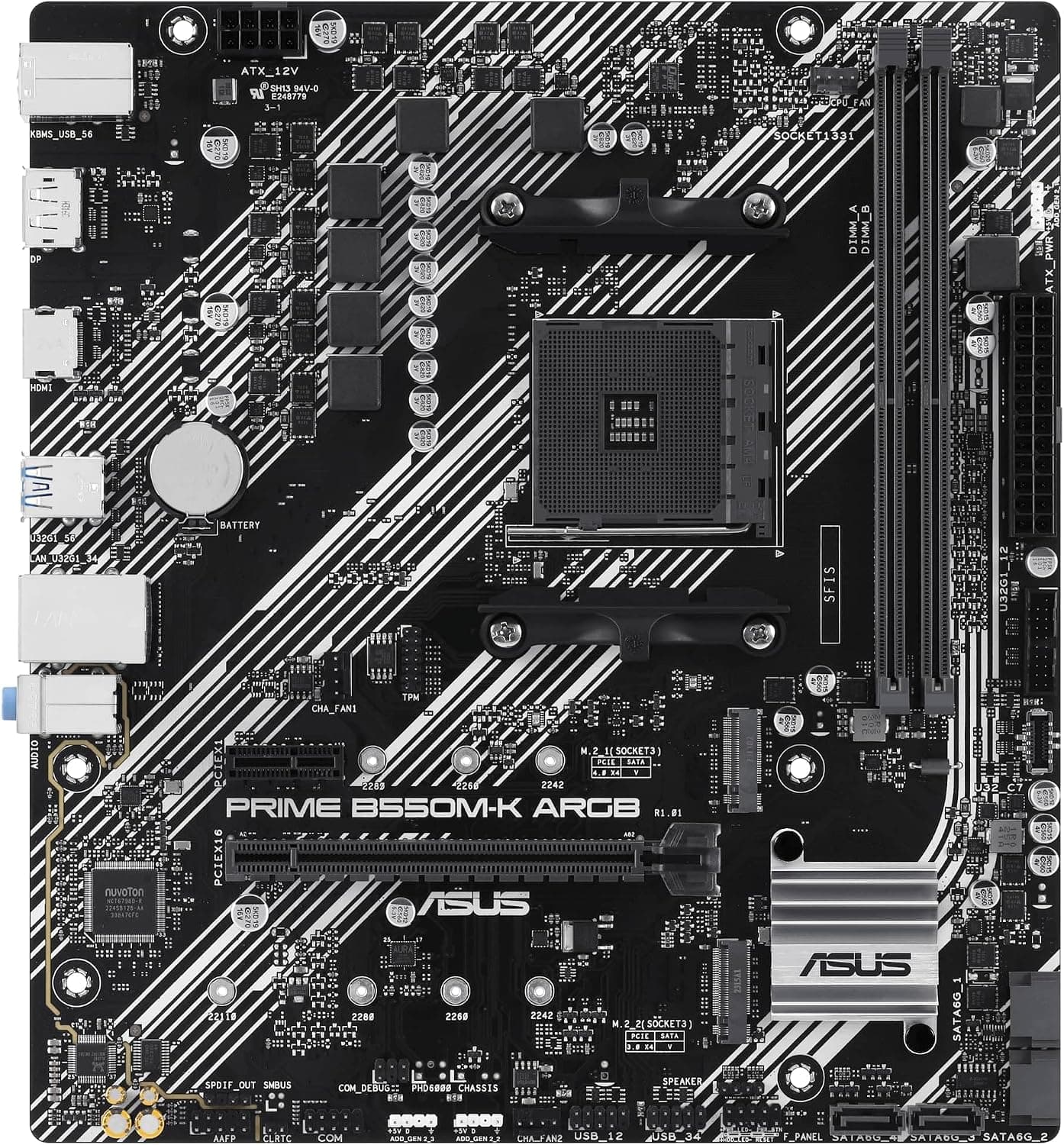 مادربرد ASUS گیمینگ سوکت AM4 چیپست AMD B550 ARGB DDR4 mATX مدل Prime B550M-K مادربرد ASUS گیمینگ سوکت AM4 چیپست AMD B550 ARGB DDR4 mATX مدل Prime B550M-K