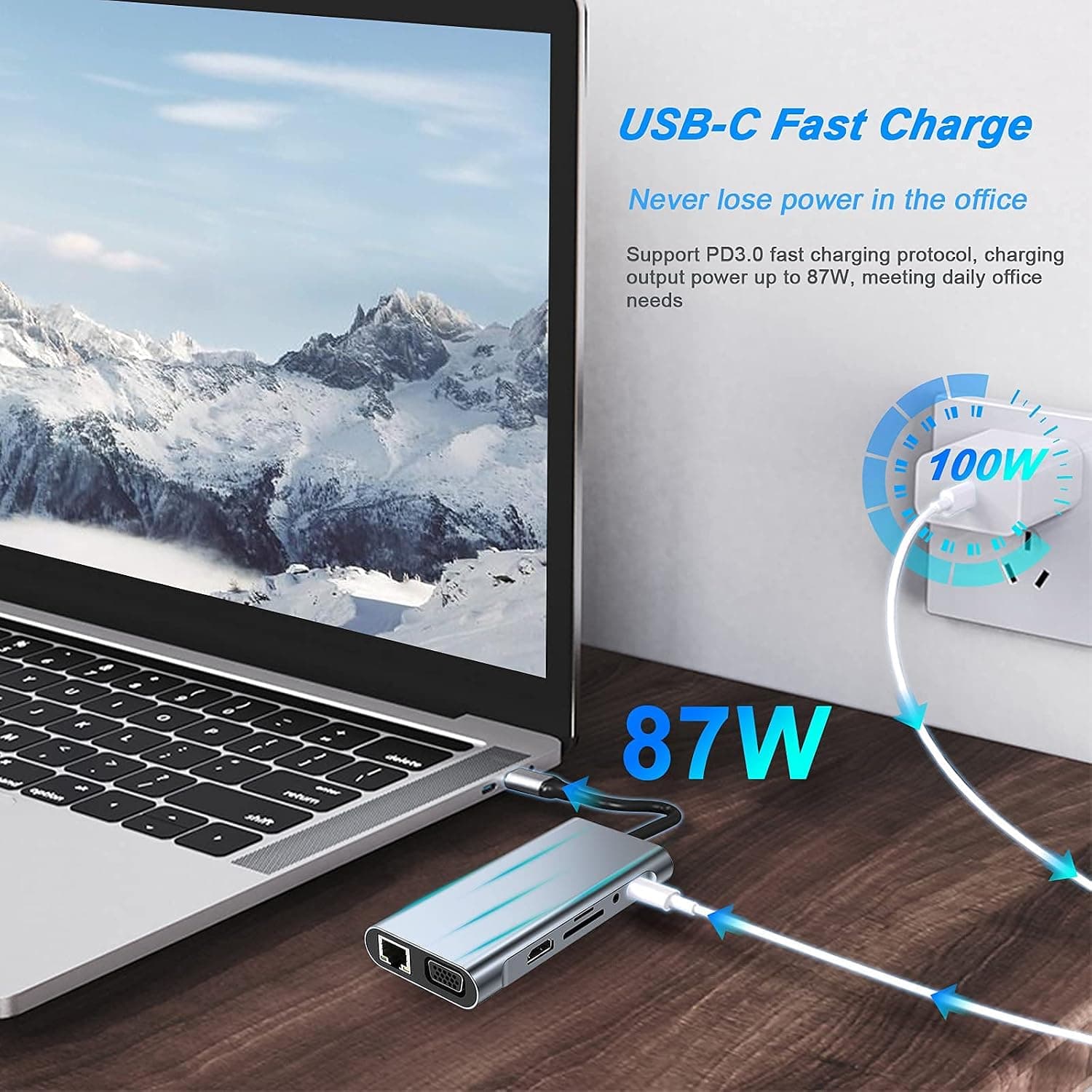 هاب USB C SZPACMATE یازدهکاره با HDMI 4K، VGA، USB 3.0، PD Type-C، Ethernet گیگابیتی RJ45، کارتخوان SD/TF و AUX 3.5 میلیمتری هاب USB C SZPACMATE یازدهکاره با HDMI 4K، VGA، USB 3.0، PD Type-C، Ethernet گیگابیتی RJ45، کارتخوان SD/TF و AUX 3.5 میلیمتری