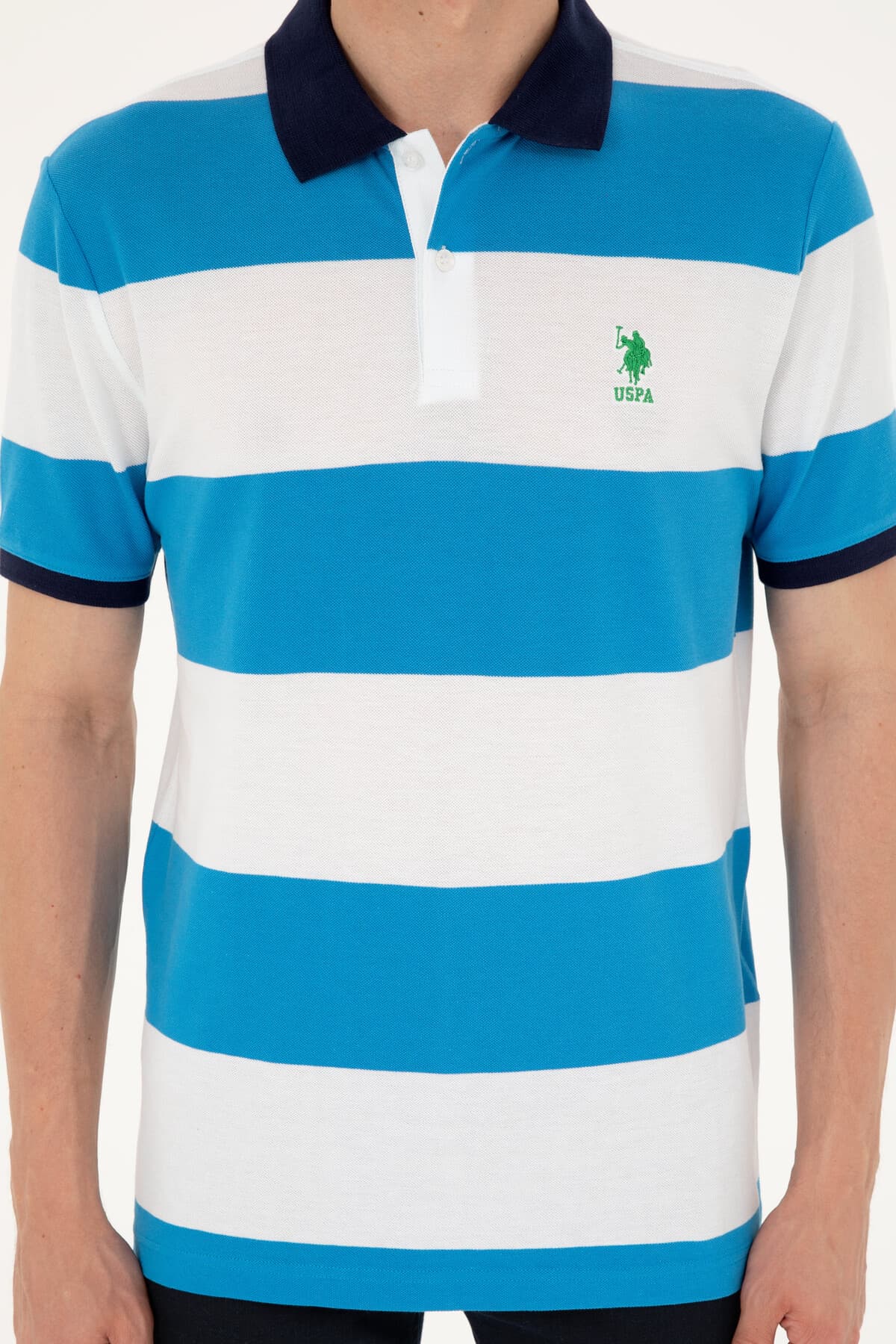 تیشرت مردانه U.S. Polo Assn. فیت معمولی یقه پولو آبی آسمانی مدل 50288503-VR045 تیشرت مردانه U.S. Polo Assn. فیت معمولی یقه پولو آبی آسمانی مدل 50288503-VR045