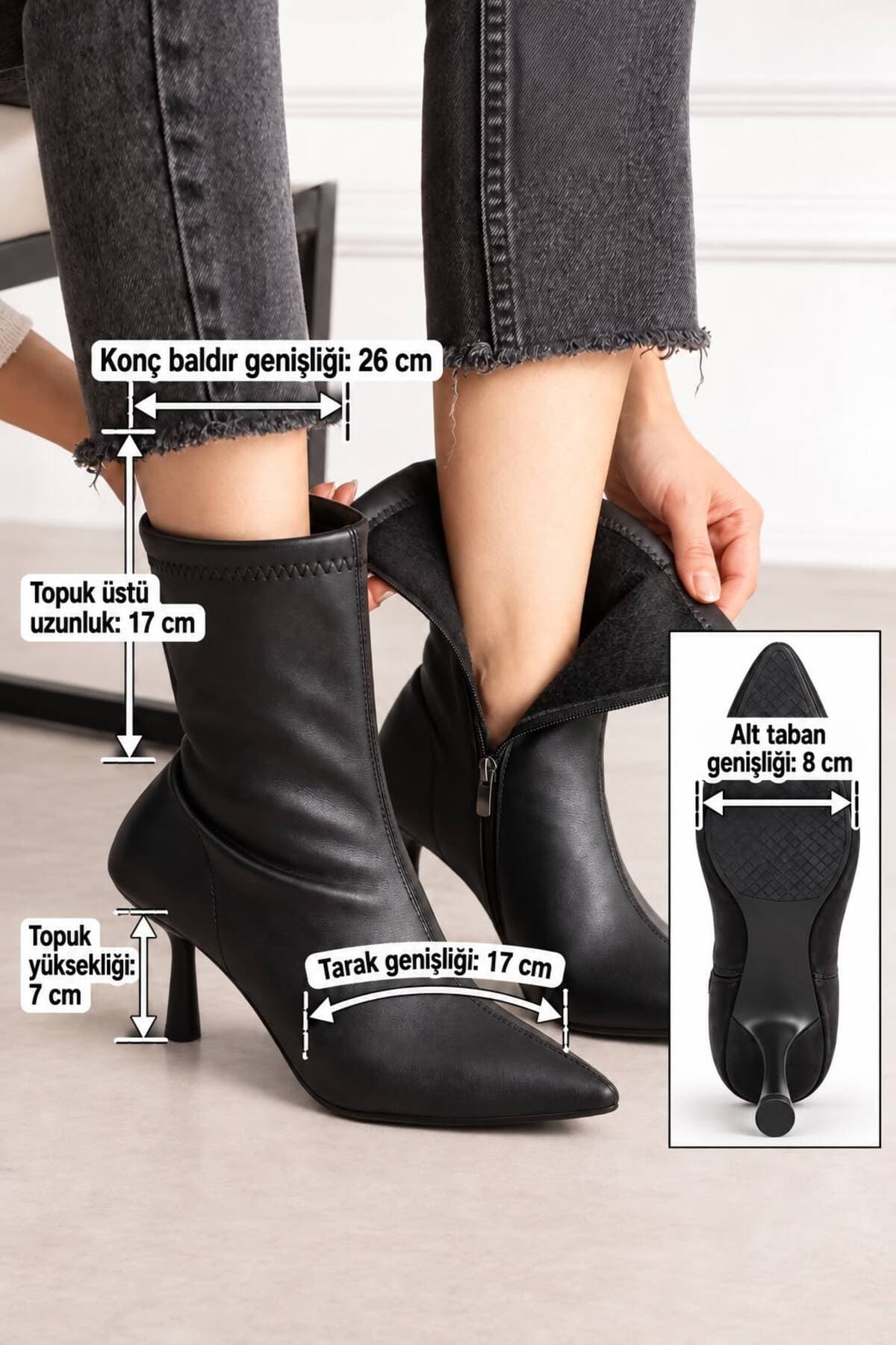 بوت زنانه dabab shoes مدل MARYA مشکی چرمی پاشنه نازک ۷ سانتیمتر بوت زنانه dabab shoes مدل MARYA مشکی چرمی پاشنه نازک ۷ سانتیمتر