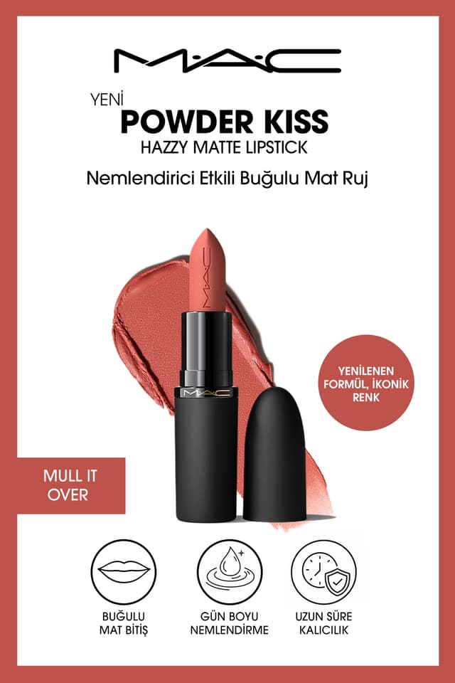 رژ لب Mac Powder Kiss مات مهآلود مرطوبکننده Mull It Over رژ لب Mac Powder Kiss مات مهآلود مرطوبکننده Mull It Over