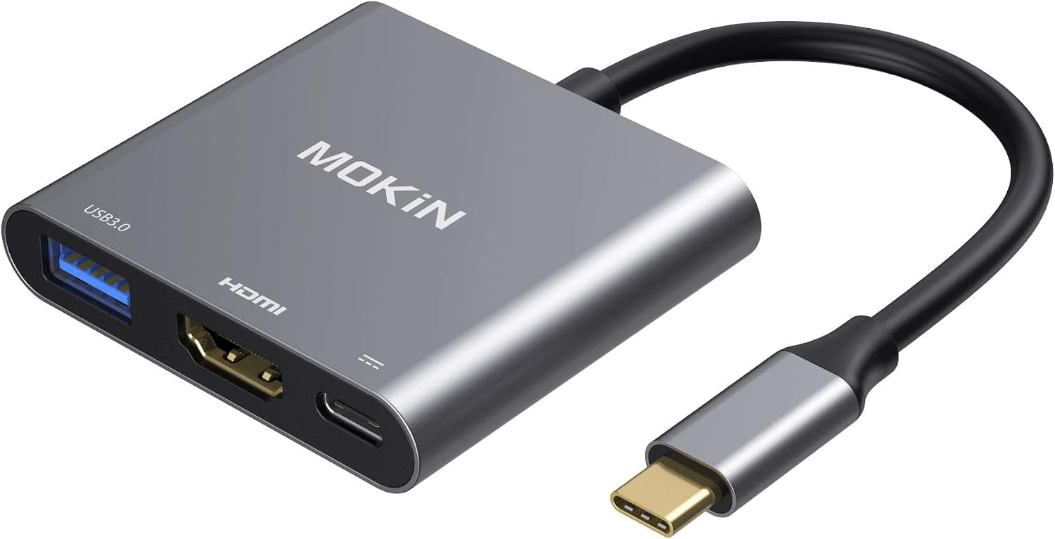 آداپتور MOKiN USB-C به HDMI، کارتخوان SD/MicroSD و ۲ پورت USB 3.0 خاکستری فضایی آداپتور MOKiN USB-C به HDMI، کارتخوان SD/MicroSD و ۲ پورت USB 3.0 خاکستری فضایی