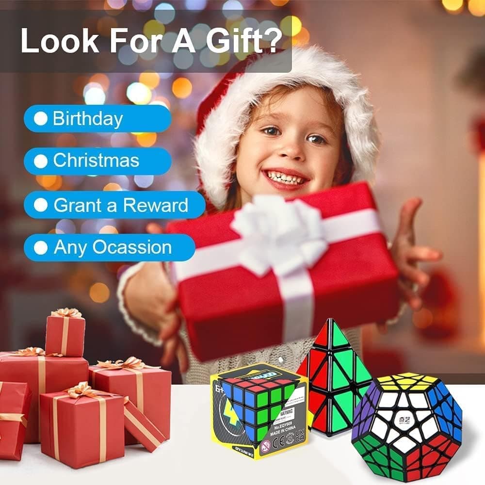 مجموعه مکعبهای سرعتی Generic برای کودکان و بزرگسالان شامل 2x2x2، 3x3x3، 4x4x4، Megaminx و Pyramid Cube مشکی 5 عددی مجموعه مکعبهای سرعتی Generic برای کودکان و بزرگسالان شامل 2x2x2، 3x3x3، 4x4x4، Megaminx و Pyramid Cube مشکی 5 عددی