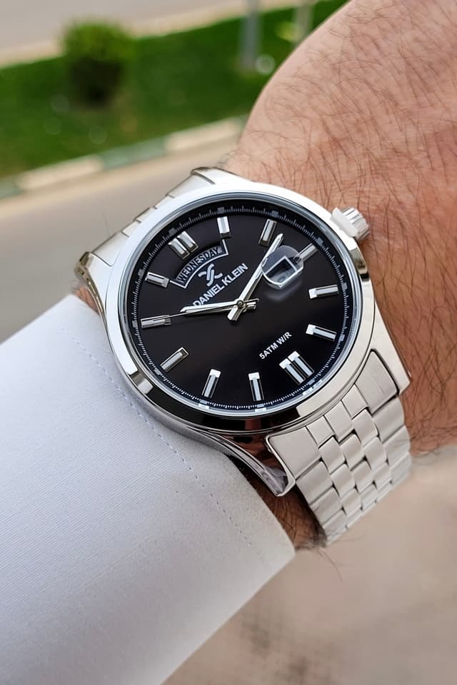 ساعت مچی مردانه Daniel Klein صفحه مشکی بند خاکستری قابل تنظیم 43 mm ساعت مچی مردانه Daniel Klein صفحه مشکی بند خاکستری قابل تنظیم 43 mm