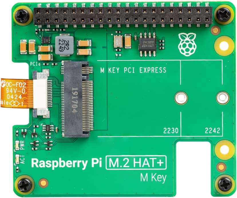 برد توسعه HAT با PCIe M.2 برای Raspberry Pi 5 کلید M-Key برد توسعه HAT با PCIe M.2 برای Raspberry Pi 5 کلید M-Key