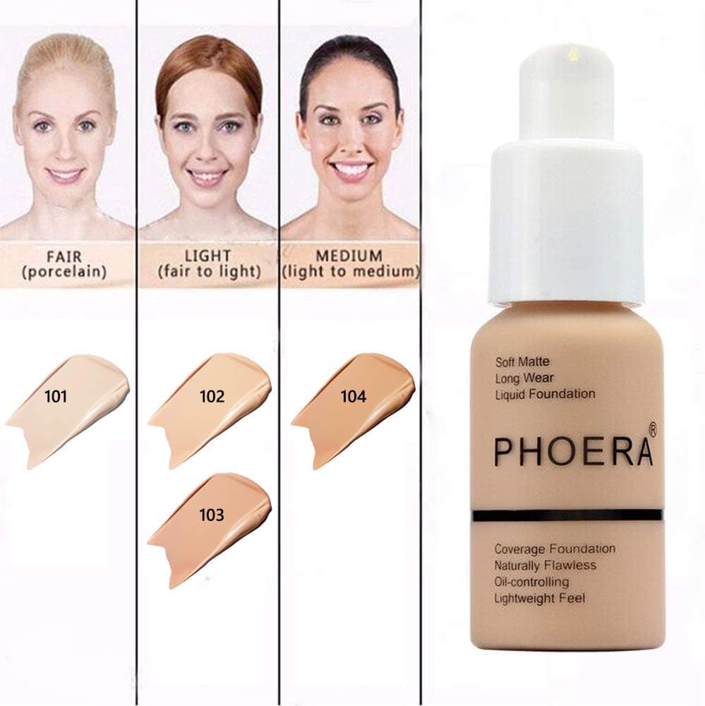 کرم پودر مایع Phoera پوشش کامل مات و کنترل چربی 30ml رنگ 104# Buff Beige کرم پودر مایع Phoera پوشش کامل مات و کنترل چربی 30ml رنگ 104# Buff Beige
