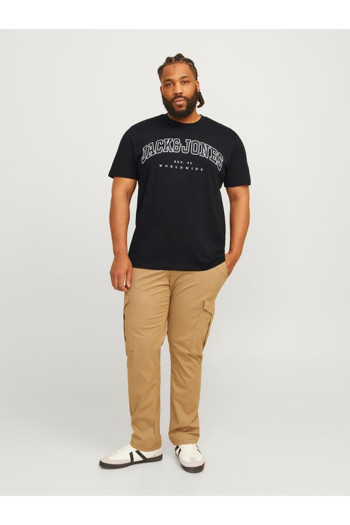 تیشرت مردانه Jack & Jones مشکی سایز بزرگ مدل Jjecaleb 12258871-02 تیشرت مردانه Jack & Jones مشکی سایز بزرگ مدل Jjecaleb 12258871-02