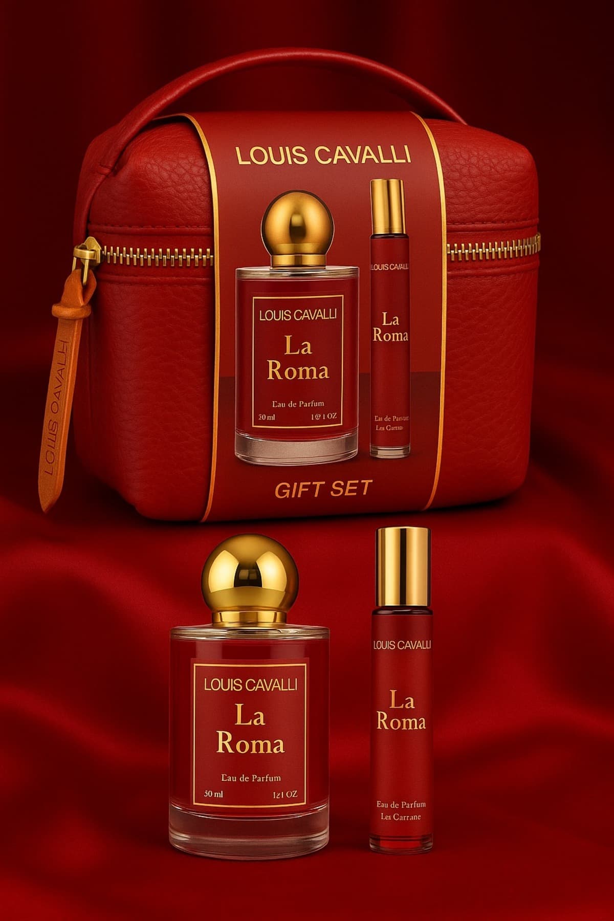 ست عطر زنانه LOUIS CAVALLI La Roma همراه کیف مدل 50 ML+20 ML ست عطر زنانه LOUIS CAVALLI La Roma همراه کیف مدل 50 ML+20 ML