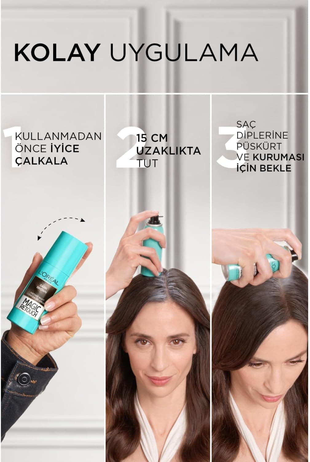 اسپری پوشاننده ریشه موهای سفید L'Oreal Paris Magic Retouch رنگ قهوهای روشن 75 ml اسپری پوشاننده ریشه موهای سفید L'Oreal Paris Magic Retouch رنگ قهوهای روشن 75 ml