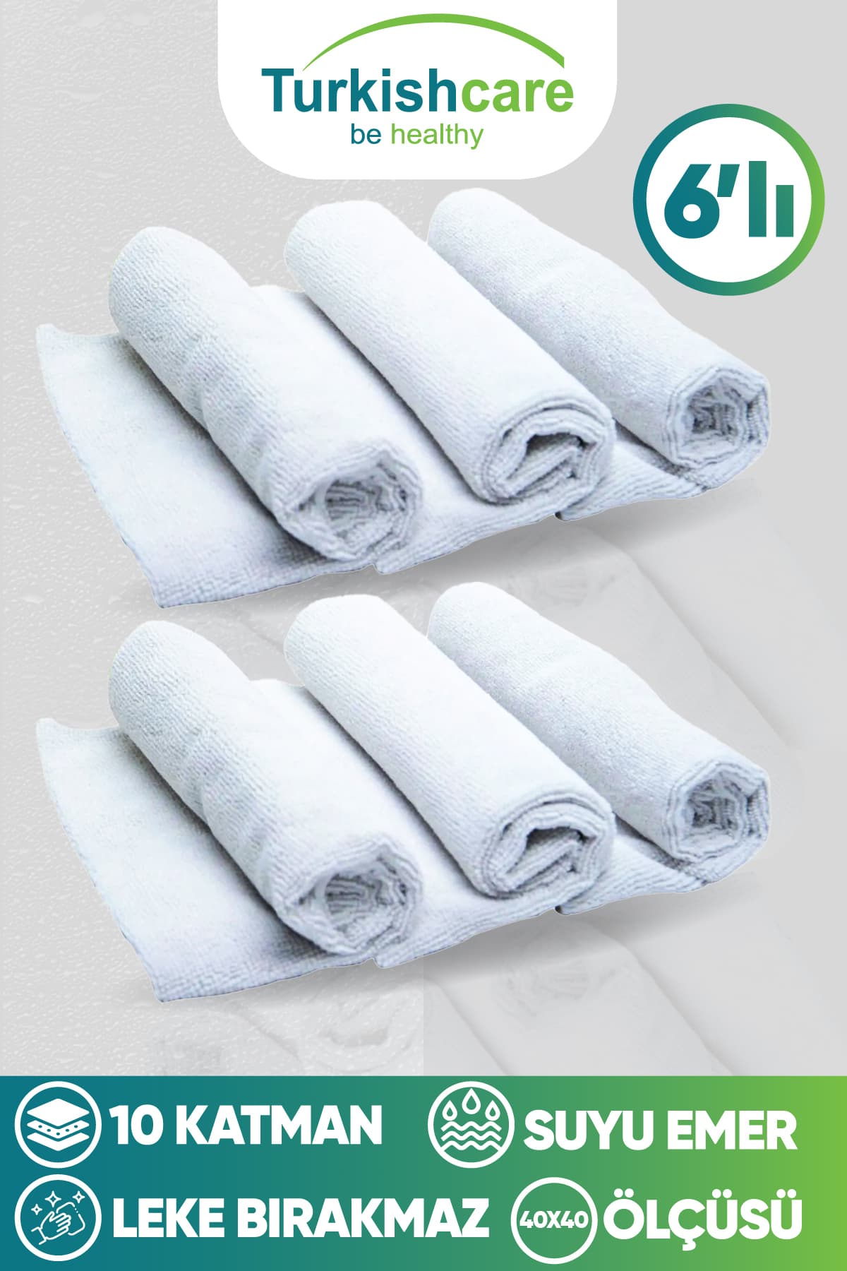 دستمال میکروفایبر جادویی ۶ عددی Turkishcare وارداتی ست شیشه، آشپزخانه و خودرو دستمال میکروفایبر جادویی ۶ عددی Turkishcare وارداتی ست شیشه، آشپزخانه و خودرو