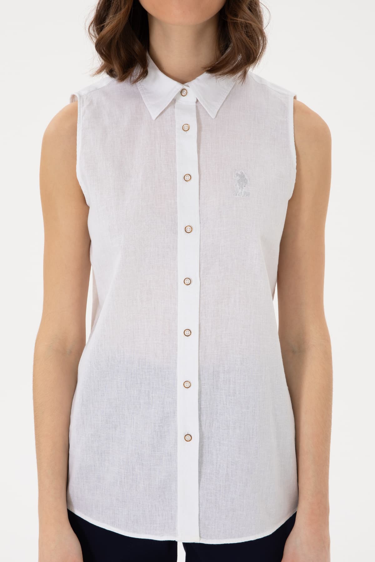 پیراهن زنانه U.S. Polo Assn. کتان مخلوط آستین کوتاه سفید مدل 50298111-VR013 پیراهن زنانه U.S. Polo Assn. کتان مخلوط آستین کوتاه سفید مدل 50298111-VR013