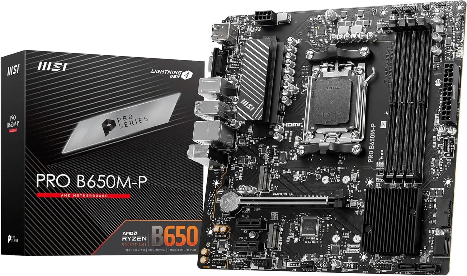 مادربرد MSI با سوکت AM5 و چیپست AMD B650 مدل B650M-P مشکی مادربرد MSI با سوکت AM5 و چیپست AMD B650 مدل B650M-P مشکی