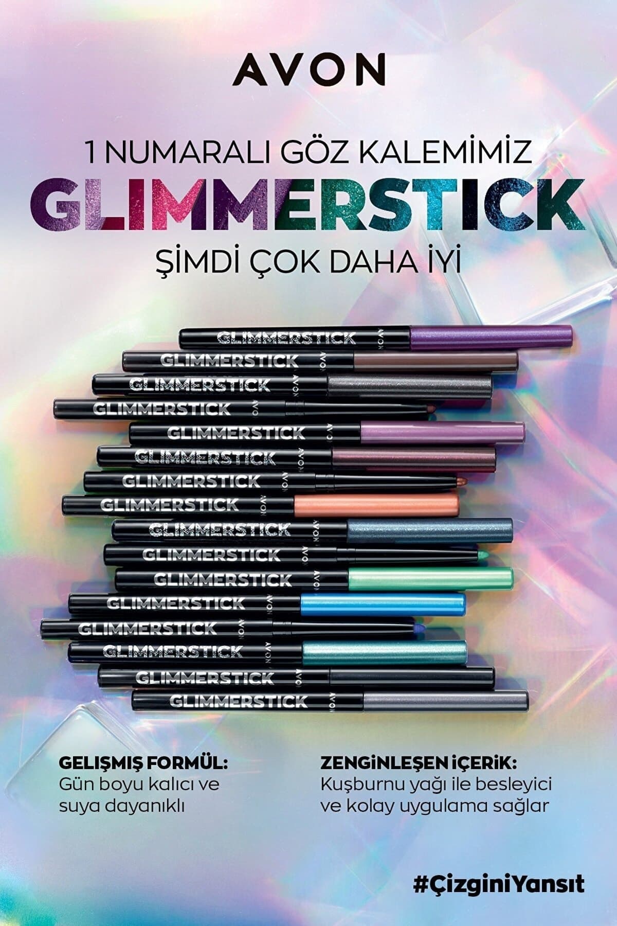 مداد چشم Avon Glimmersticks چرخشی خاکستری Saturn مداد چشم Avon Glimmersticks چرخشی خاکستری Saturn