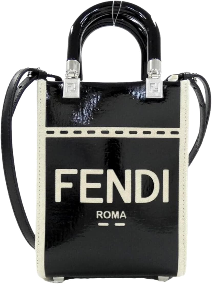 کیف زنانه FENDI FF مینی شاپر کراس بادی چرمی و کانواس مشکی مدل 8BS051 کیف زنانه FENDI FF مینی شاپر کراس بادی چرمی و کانواس مشکی مدل 8BS051