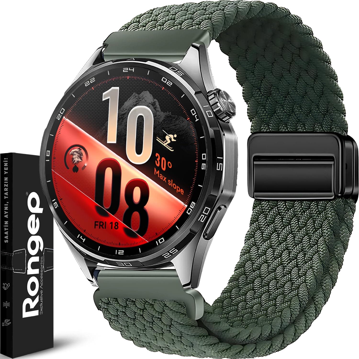 بند ساعت Rongep Örgü Loop سازگار با Huawei، 22mm، پارچه کشی ضدتعریق با سگک مغناطیسی، 46mm مدل GT7/GT7 Pro/GT6/6 Pro/Runner 2/GT5/5 Pro/GT4/GT3 بند ساعت Rongep Örgü Loop سازگار با Huawei، 22mm، پارچه کشی ضدتعریق با سگک مغناطیسی، 46mm مدل GT7/GT7 Pro/GT6/6 Pro/Runner 2/GT5/5 Pro/GT4/GT3