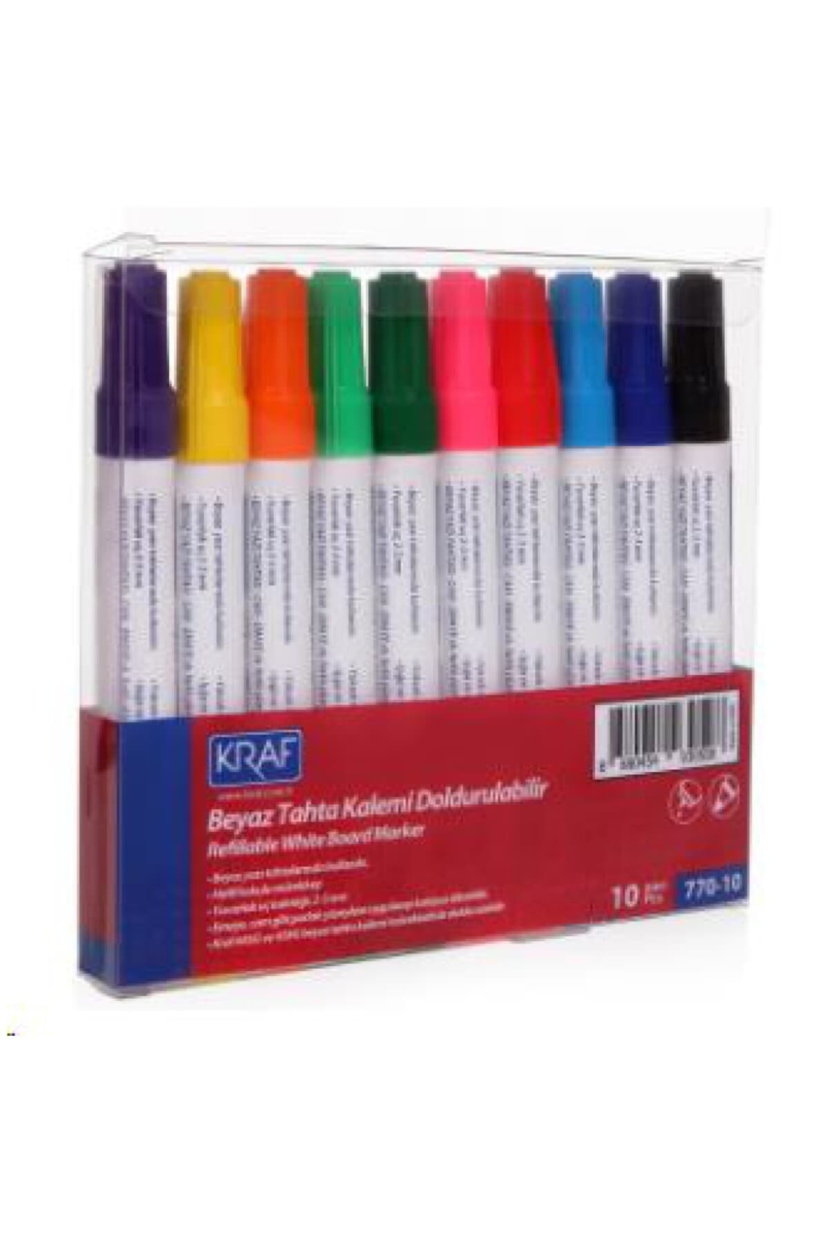 ماژیک وایتبرد قابلشارژ KRAF مدل 770 بسته 10 عددی ماژیک وایتبرد قابلشارژ KRAF مدل 770 بسته 10 عددی