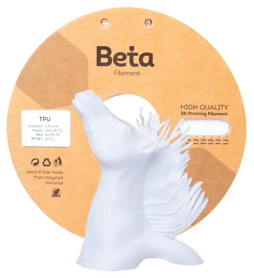 فیلامنت Beta Filament TPU 95A سفید فیلامنت Beta Filament TPU 95A سفید