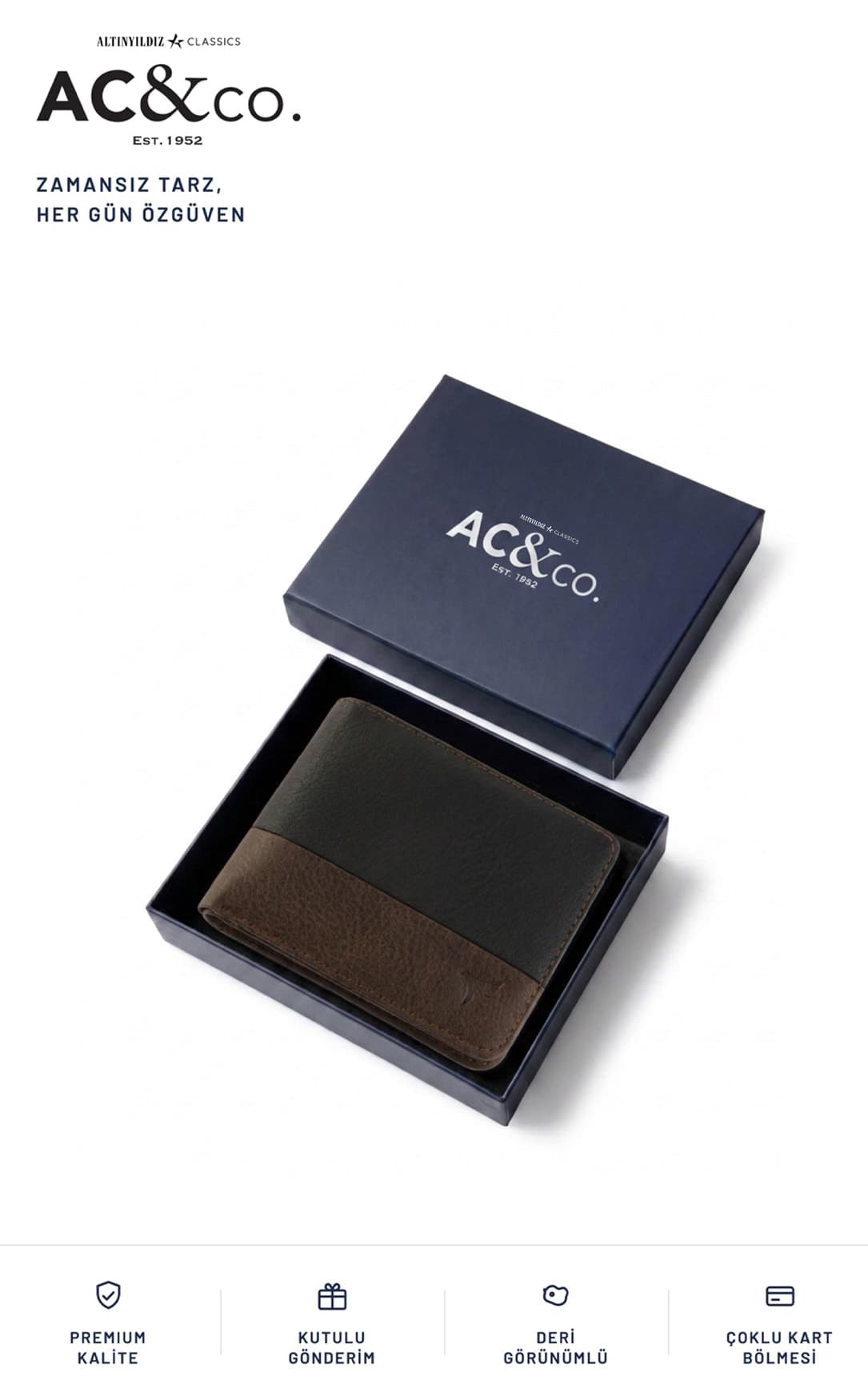 کیف پول مردانه AC&Co Altınyıldız Classics مشکی-قهوهای جعبهدار با جای کارت و اسکناس کیف پول مردانه AC&Co Altınyıldız Classics مشکی-قهوهای جعبهدار با جای کارت و اسکناس