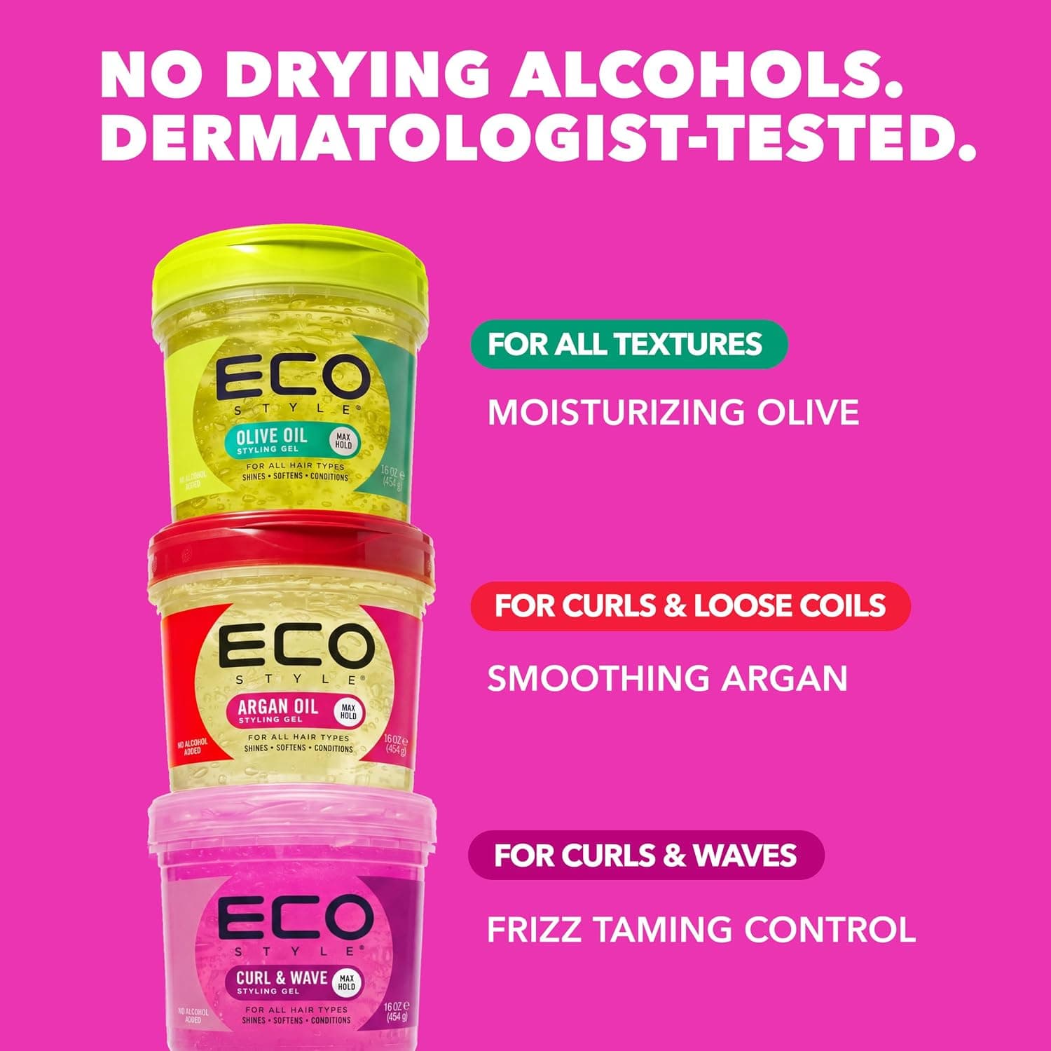 ژل حالتدهنده Eco Style فر و موج نگهداری قوی همه انواع مو 8 oz صورتی ژل حالتدهنده Eco Style فر و موج نگهداری قوی همه انواع مو 8 oz صورتی