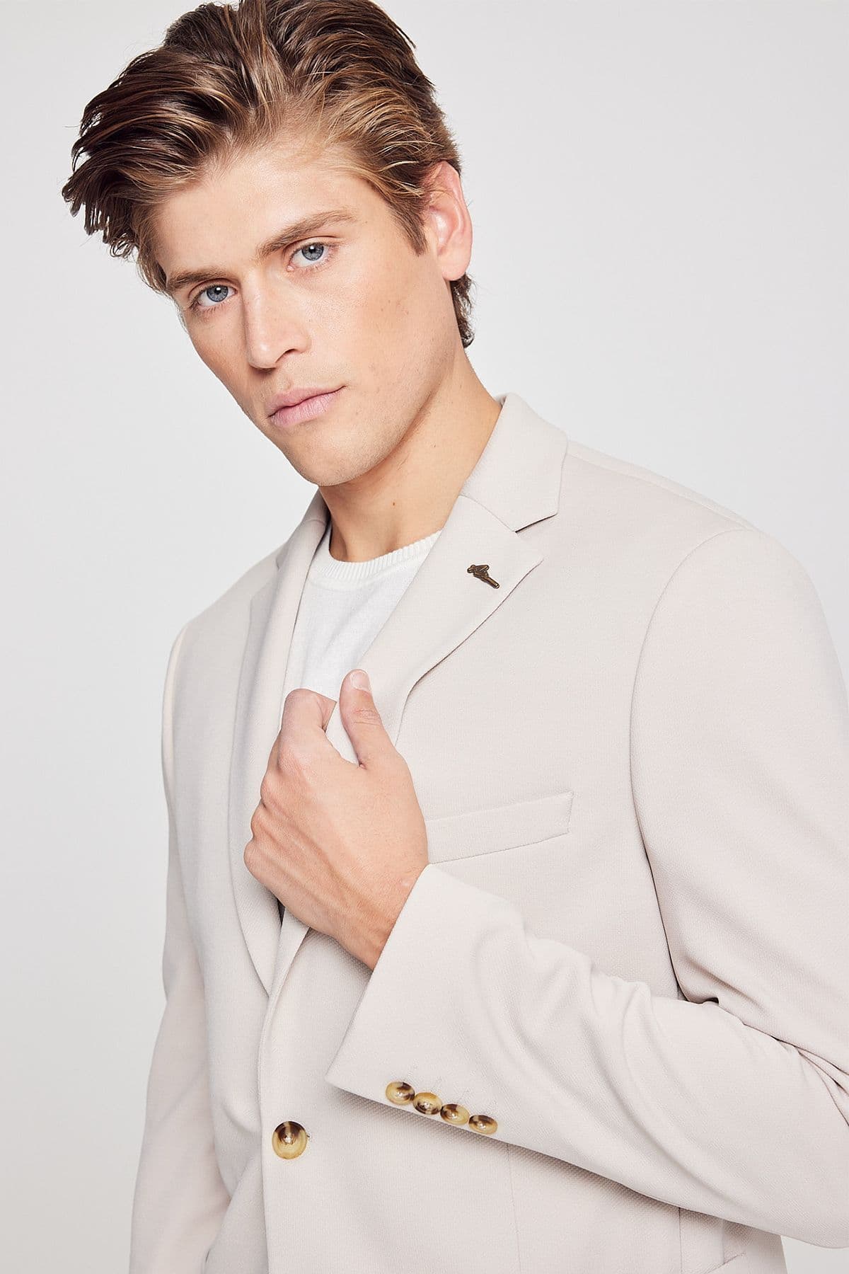 کت بلیزر مردانه AC&Co Altınyıldız Classics بژ Slim Fit Casual کت بلیزر مردانه AC&Co Altınyıldız Classics بژ Slim Fit Casual
