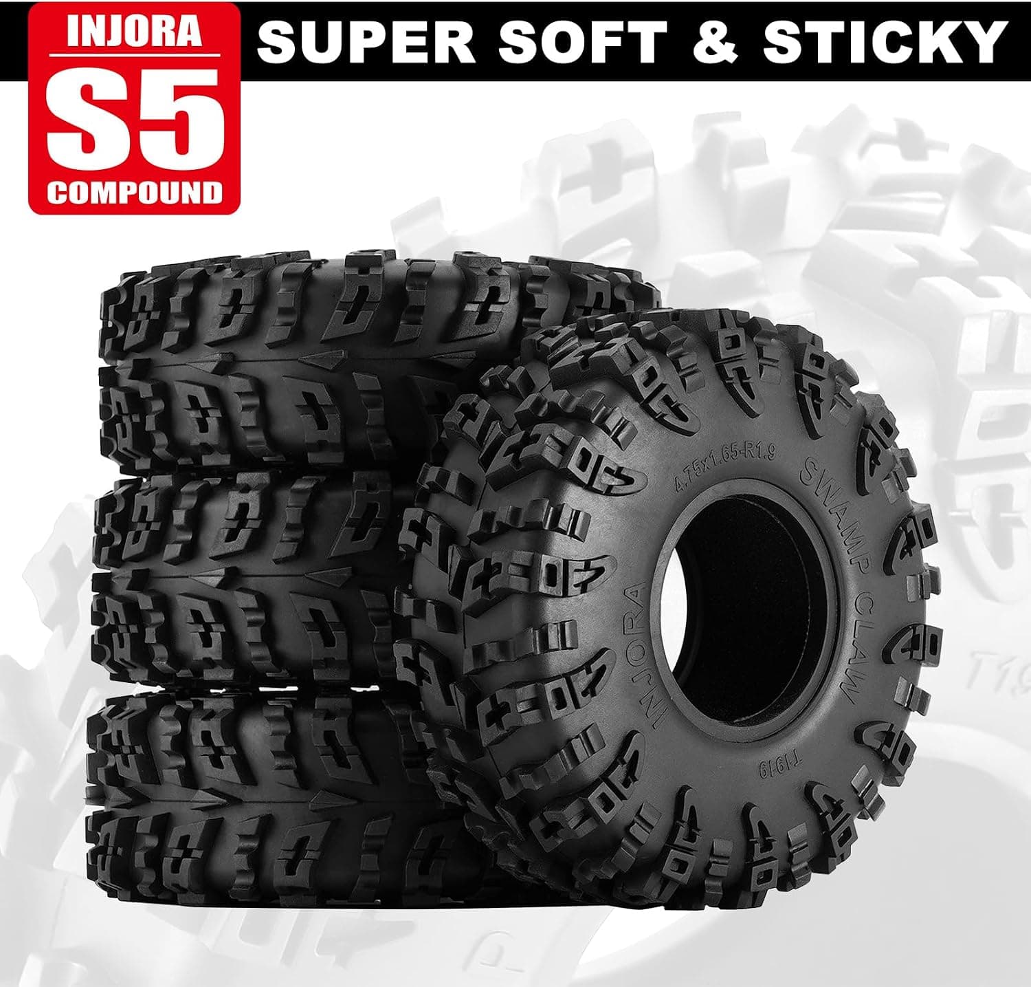 لاستیک خودرو کنترلی آفرود INJORA مدل 1.9 S5 Swamp Claw مناسب FCX10 لاستیک خودرو کنترلی آفرود INJORA مدل 1.9 S5 Swamp Claw مناسب FCX10
