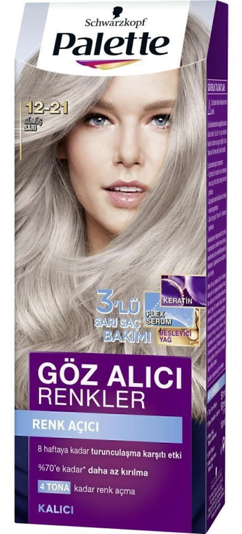 رنگ مو زنانه Palette Göz Alıcı Renkler 12-21 زرد نقرهای 2 عدد رنگ مو زنانه Palette Göz Alıcı Renkler 12-21 زرد نقرهای 2 عدد