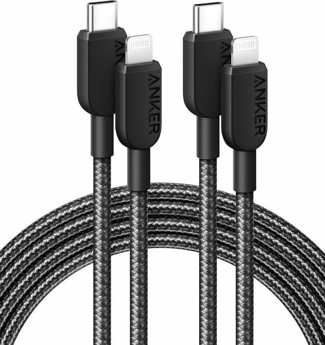 کابل Anker USB-C به Lightning گواهی MFi 2 عددی 1.8m مشکی مدل 310 کابل Anker USB-C به Lightning گواهی MFi 2 عددی 1.8m مشکی مدل 310