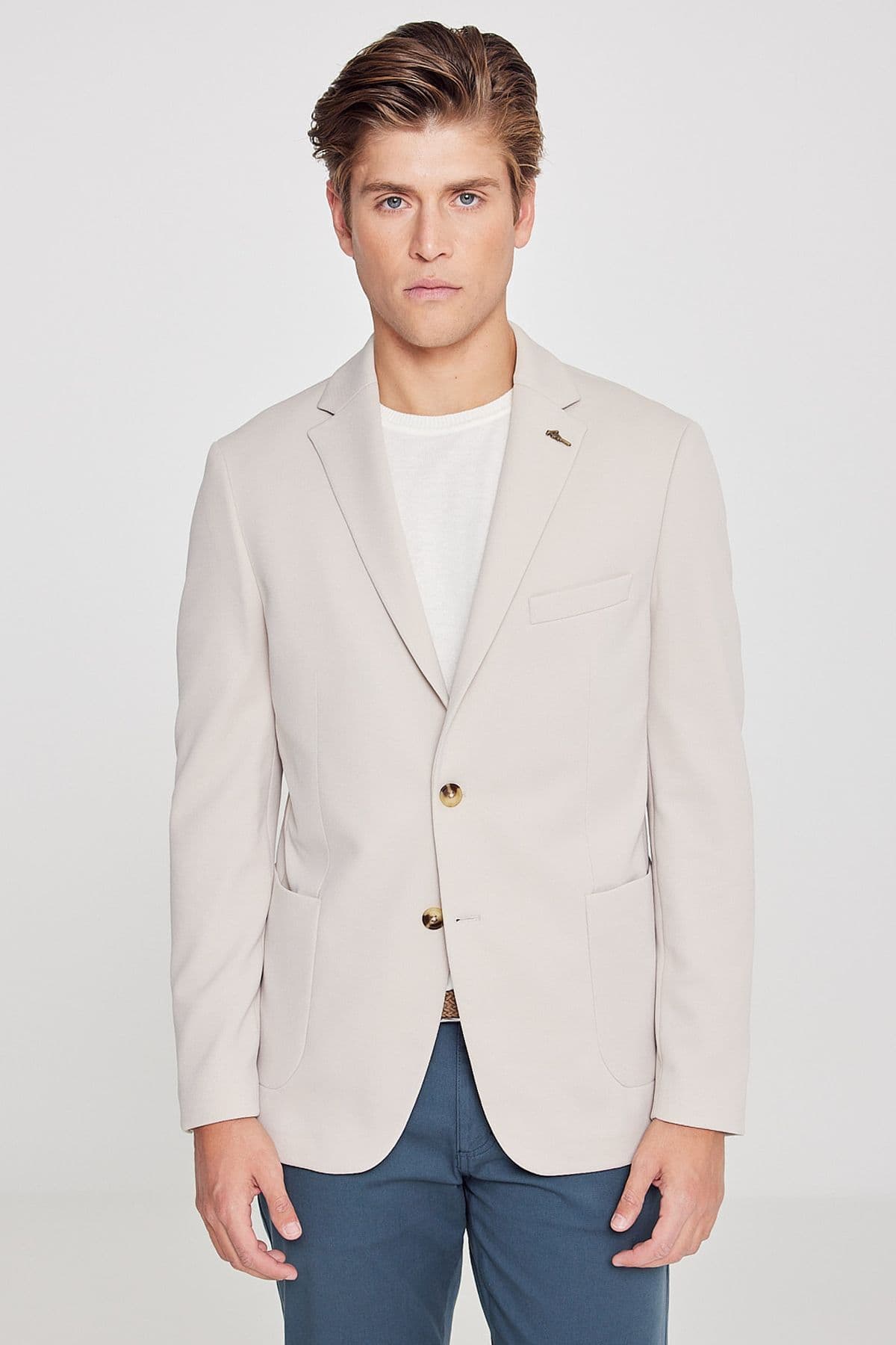 کت بلیزر مردانه AC&Co Altınyıldız Classics بژ Slim Fit Casual کت بلیزر مردانه AC&Co Altınyıldız Classics بژ Slim Fit Casual