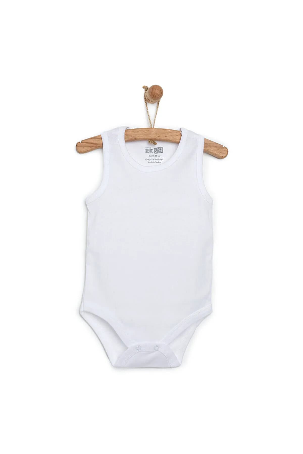 بادی رکابی نوزاد ebebek Hello Baby یقه گرد ریب ساده 5li سفید بادی رکابی نوزاد ebebek Hello Baby یقه گرد ریب ساده 5li سفید