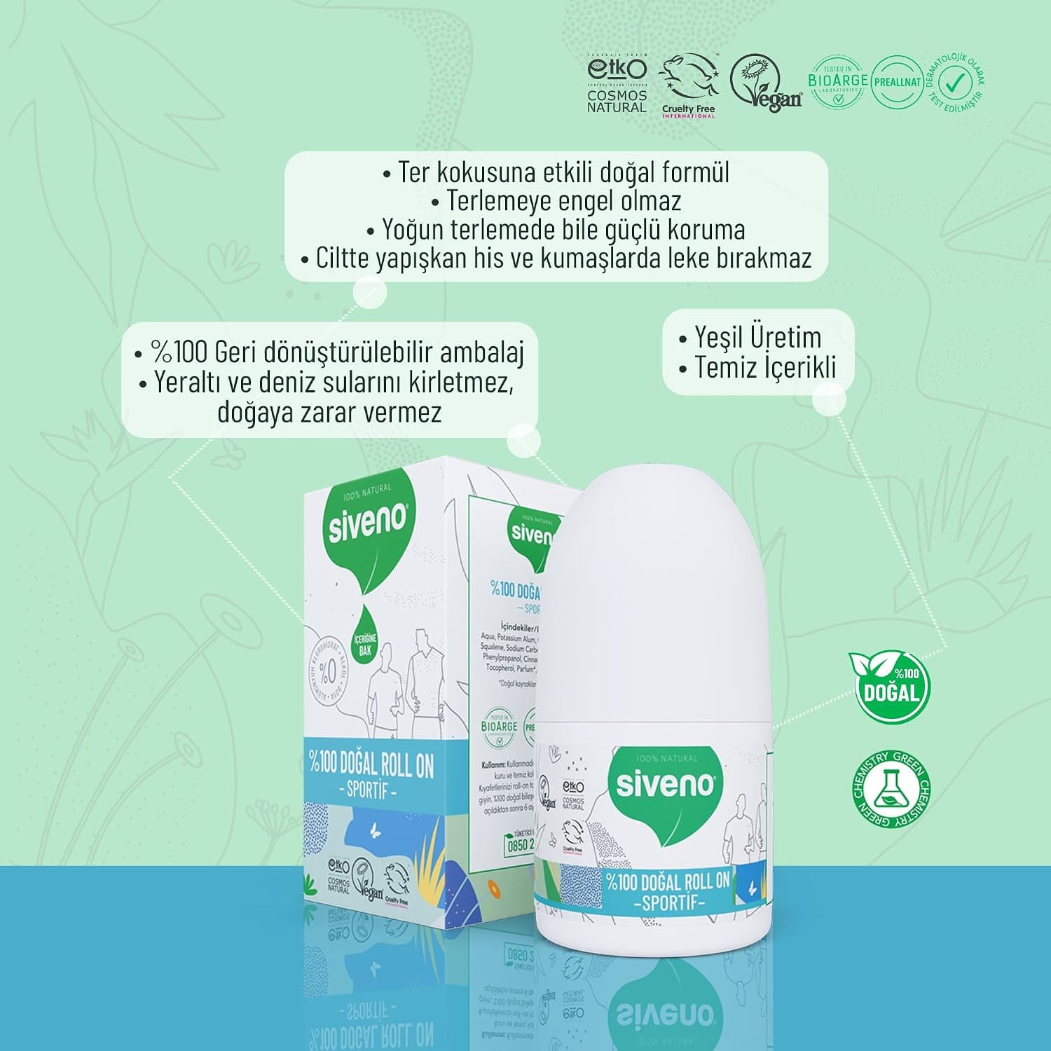 دئودورانت رولآن ورزشی Siveno %100 طبیعی گیاهی ضد بوی عرق بدون لک وگان 50 ml دئودورانت رولآن ورزشی Siveno %100 طبیعی گیاهی ضد بوی عرق بدون لک وگان 50 ml